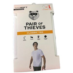 Pair of Thieves Classic Tee 2 Pack White T-Shirt Size Large Super Soft Stretch